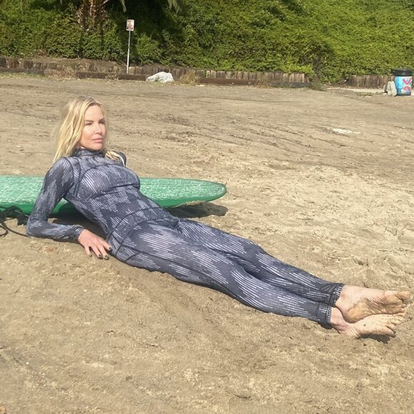 Women's "Classic" UPF 50+ Sun-protective Full Body Long Swimsuit - Black Mosaic - Picture 8 of 10